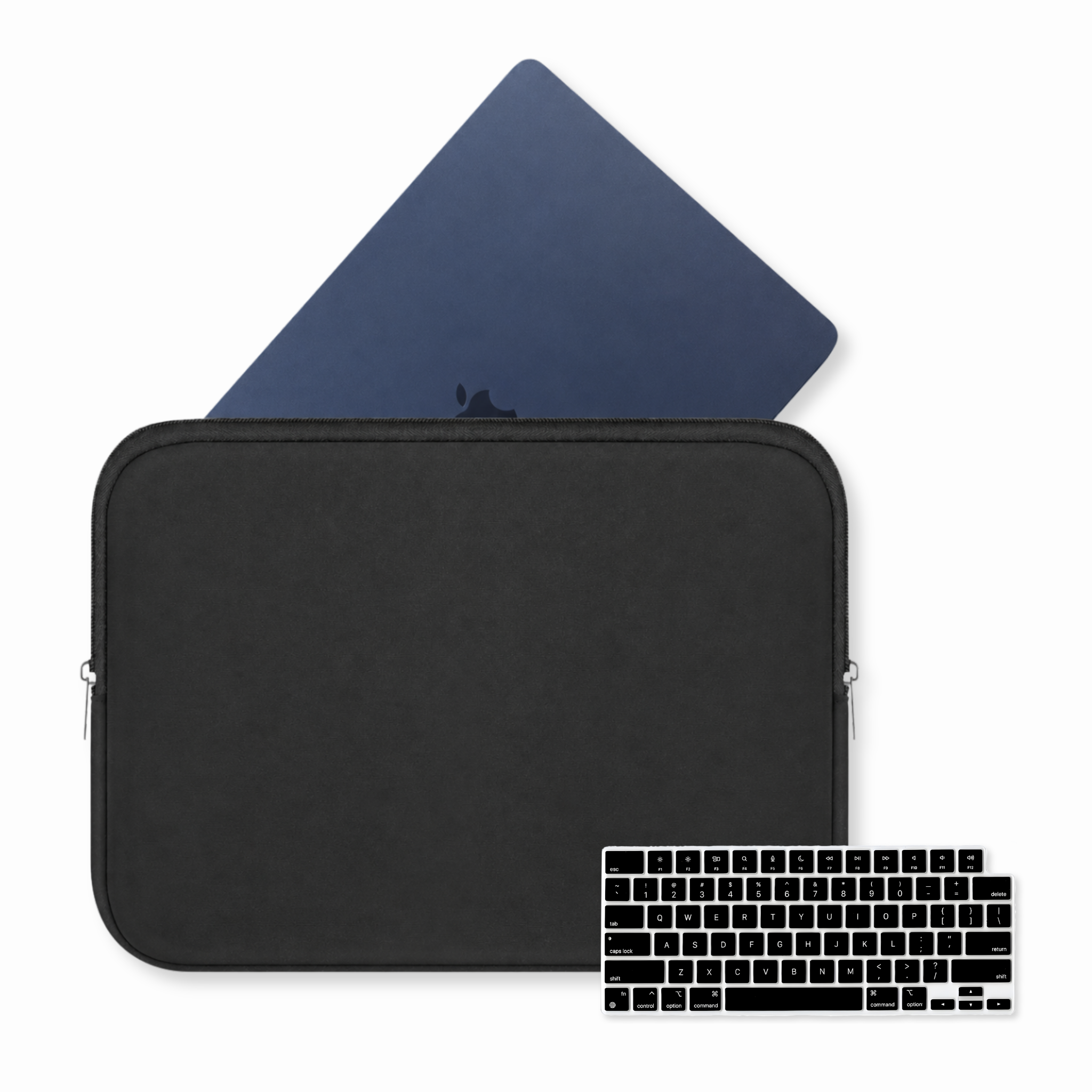 Kit SkinCase para MacBook Air 15" M2, M3, M4, M5 com Bag Neoprene preta e Protetor de Teclado