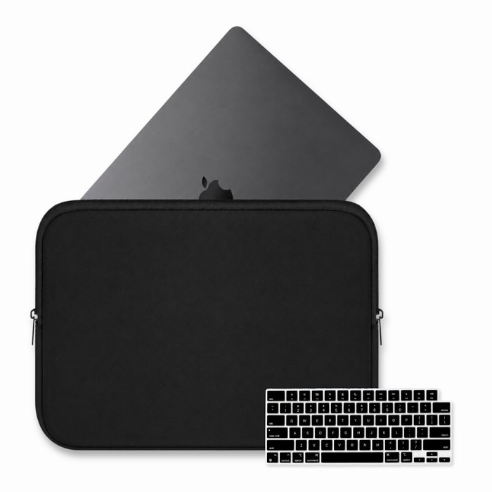 Kit Bag Neoprene SkinCase com Protetor de Teclado para MacBook Pro 14 cinza escuro