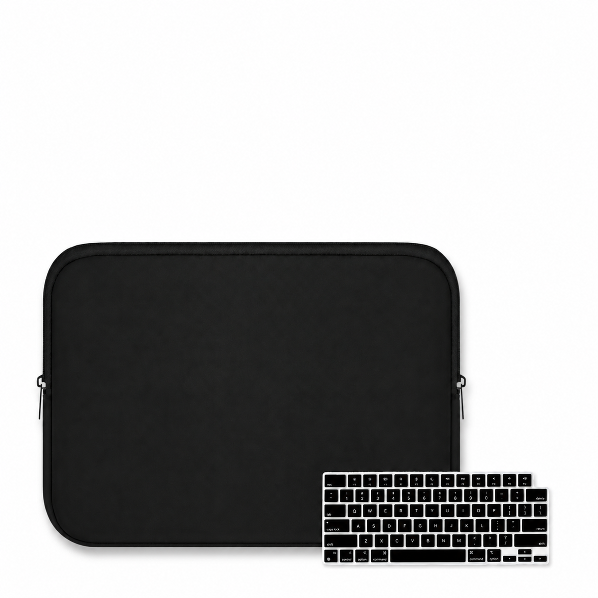 Kit SkinCase com Bag Neoprene preta e Protetor de Teclado Preto para MacBook Pro 16; MacBook não incluído.