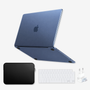 Kit Capa HardShell Azul Índigo Fosca + Bag Neoprene + Protetor de Teclado Transparente + Plug Adaptador BR para MacBook Neo 13” SkinCase #cor_azul índigo fosca
