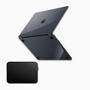 Kit Capa HardShell + Bag Neoprene Preto Cristal para MacBook Air 13 SkinCase #cor_preto cristal