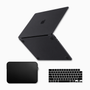 Kit Capa HardShell + Bag Neoprene + Protetor de Teclado Preto Fosco para MacBook Air 13 SkinCase #cor_preto fosco