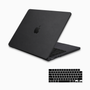 Kit Capa HardShell + Protetor de Teclado Transparente Cristal para MacBook Air 15 SkinCase #cor_preto fosco