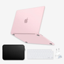 Kit Capa HardShell Rosa Fosca + Bag Neoprene + Protetor de Teclado Transparente + Plug Adaptador BR para MacBook Neo 13” SkinCase #cor_rosa fosca