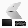 Kit Capa HardShell + Bag Neoprene + Protetor de Teclado Transparente Cristal para MacBook Air 13 SkinCase #cor_transparente cristal