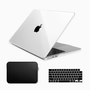 Kit Capa HardShell + Bag Neoprene + Protetor de Teclado Transparente Cristal para MacBook Air 15 SkinCase #cor_transparente cristal