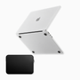Kit Capa HardShell + Bag Neoprene Transparente Fosco para MacBook Air 13 SkinCase #cor_transparente fosco