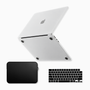 Kit Capa HardShell + Bag Neoprene + Protetor de Teclado Transparente Fosco para MacBook Air 13 SkinCase #cor_transparente fosco