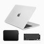 Kit Capa HardShell + Bag Neoprene + Protetor de Teclado Transparente Cristal para MacBook Air 15 SkinCase #cor_transparente fosco
