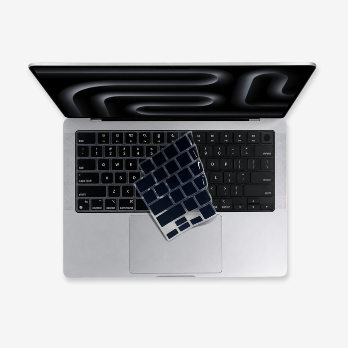 Protetor de Teclado Preto para MacBook Air 13, Air 15, Pro 14 e Pro 16 Padrão US SkinCase #cor_preto
